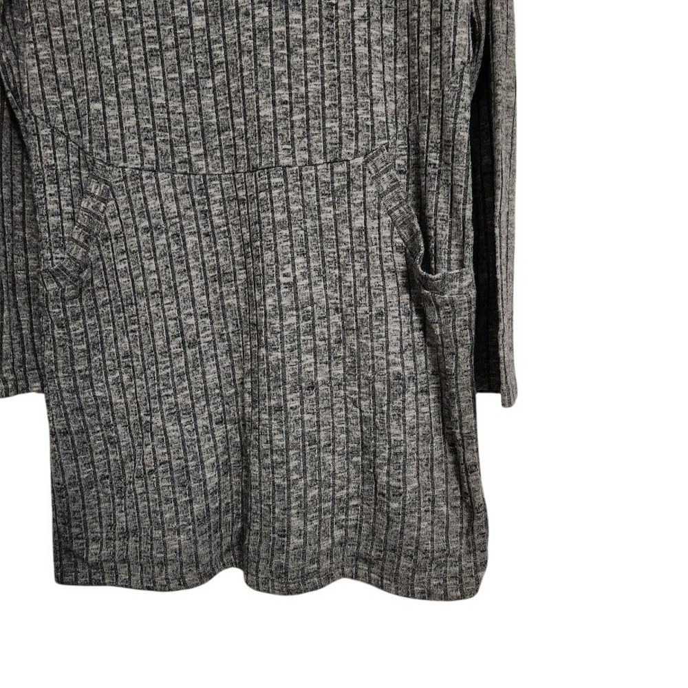 Everly Grey Ribbed Knit Long Sleeve Mini T-Shirt Dress with Pockets Small F76 - Picture 4 of 7